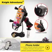 Moto Phone Holder Navigation Bracket Mount Charger For Suzuki Hayabusa GSX1300R