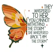 Feminist Sticker 3" They Whispered You Cannot Withstand The Storm Strength Quote