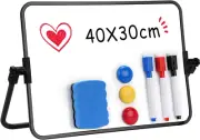 Mini Magnetic Whiteboard, 12" X 16" Small Whiteboard with Stand, A3 Desktop Dry