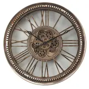 Majestic Round Industrial Moving Cogs Wall Clock