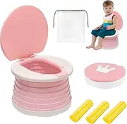 portable foldable potty seat for toddler, Training Toilet Seat Emergency Toilet for Car, Camping, Outdoor, indoor (pink)