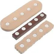 BATHVEVE 3pcs Magnetic Nail Practice Stand Wooden Base Slots for Acrylic Nail Tips Display Beginner-friendly Tool for Art Salons and Home Use