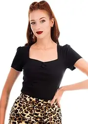 [Ro Rox] Doris Pinup 1950's Retro Vintage Rockabilly Pin Up Sweetheart Top Blouse