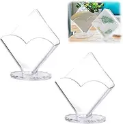 2 PCS Acrylic Cocktail Napkin Holder, Clear Paper Napkin Holder Stand, Coffee Filter Holder, Modern Design, Decorative Clear Caddy Beverage Napkin Holder for Tables and Kitchen Decor