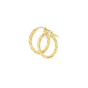 9ct Gold 13x18mm Square Oval Twist Hoop Earrings