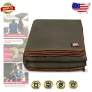 Versatile 80% Wool Camping Blanket - Washable, Fire Retardant Free, Twin Size