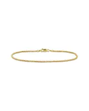 10K Italian Gold Box Link Chain Ankle Bracelet