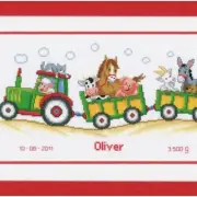 Farmyard Fun Cross Stitch Kit - Tractor & Animals PN-0011906