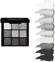 9 Color Eye Shadow Palette, Heavy Metal Dark Style Eye Shadow Plate, Smoke Makeup Punk, Black White Gray Is Suitable for Eyeshadows, Lip, Body paint