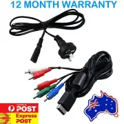Playstation 2 COMPONENT VIDEO CABLE + POWER LEAD AU NZ Plug PS2 Cable Set