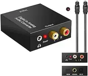 Optical Coax Toslink Digital to Analog Converter Audio Adapter RCA LR Stereo AUX for PS3,PS4,Xbox,Blu-ray Player,DVD,Home Cinema Systems,AV Amps,ETC (Digital to Analog Converter)