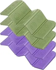 YELARXI Folding Foam Mat, 14 x 10 Mini Portable Lightweight Mini Waterproof Folding Mat Fit for Backpacking Hiking Camping Kneeling Outdoor Activities Recreation - (4Pack, Green, Purple)