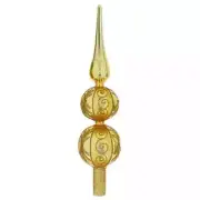 Gold Swirled Two Ball Finial Tree Topper