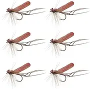 LT Easiyl Pack of 6 Foam Daddy Long Legs Tan Flies #10 Hook Dry Trout Fishing Flies Tan Foam Flies Fishing Bait for Salmon Fishing