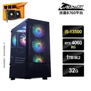 【技嘉平台】i5十四核GeForce RTX4060{AI-XC13}獨顯電玩機(i5-13500/B760/32G/1TB_M.2)