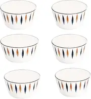 6 Pack Ceramic Soup Bowl Porcelain Cereal Salad Noodle Bowl Set Deep Serving Bowls for Breakfast Cereals, Dessert, Fruit, Vegetables Salad,White