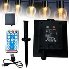 Solar Led Outdoor String Lights Controller With Dimmable Remote Control New