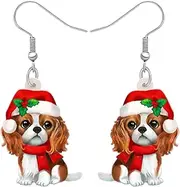 [DALANE] Acrylic Cute Christmas Cavalier King Charles Spaniel Dog Earrings Dangle Drop Puppy Pets Jewelry for Women Girls Kids Dog Lovers Charms Gifts