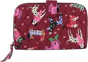[Vera Bradley] Essential Tab Wallet in Cotton, Holiday Hounds, Holiday Hounds, Tab Closure