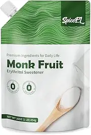 SPICEEL Monk Fruit Sweetener with Erythritol - White Sugar Substitute, Coffee, Tea, Gluten Free, Vegan, Sugar Replacement(1lb)
