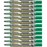 Pentel Box of 12 Maxiflo Permanent Marker Bullet Point (Green)