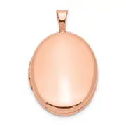 Sterling Silver Rose Gold-Plated 20mm Polished Oval Locket