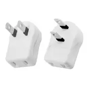 NEMA Type A 1-15P USA Outlet Saver Extension Adapter 2-Prong 2 Outlets 90 Deg...