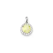 Sterling Silver White Topaz u0026 Lemon Quartz Circle Pendant