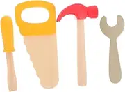 GARVALON 4pcs Woodworking Tool Set Pliers Simulation Hammers Wooden Hammer Fake Wrench Small Mallet Chainsaw Prop Fake Tools Pounding Bench Wooden Mallets for Wood