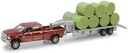 Ertl Dodge Pickup with Diecast Trailer and Bales, 1:64-Scale