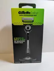 1x Gillette Labs w/ Exfoliating Bar Men's 5 Blades Razor w Stand NEW SEALED