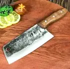 Full Tang Cleaver Knife Handmade Forged Steel Wood Handle Slicing Chef Butcher L