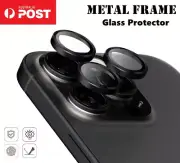Metal Frame Glass Screen Camera Lens Protector For iPhone 16 15 14 13 Pro Max