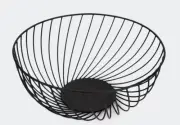 Wire Basket Fruit Kitchen Storage Vegetable Desktop Metal Bowl Iron Black AU