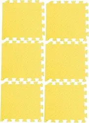 ADOCARN 6Pcs Thick Eva Leaf Grain Interlocking Floor Tiles Mat for Cushioned Rug for Living Bedroom Playroom Durable Easy to Assemble
