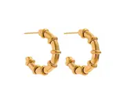 ORO BELLE Bamboo Hoop Vermeil Gold Plated Earrings