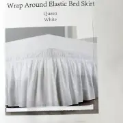 White Queen Bedskirt BISCAYNE BAY Wraparound Elastic 15" Total Polyester NEW
