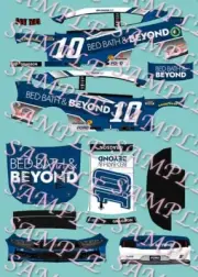 2024 Noah Gragson #10 Bed Bath & Beyond 1/64 Peel&Stick Decals