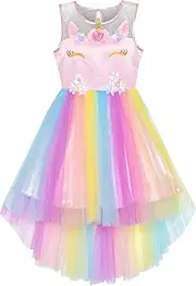 [Sunny Fashion] Girls Dress Sequin Mesh Party Wedding Princess Tulle Size 7-14 Years