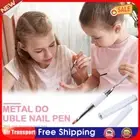 Double-Ended Nail Pen Poly Nail Gel Brush Picker Stainless Steel (White) AU