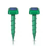 2Pcs Mole Repellent Solar Powered Skunk Snake Repellent for Yard Ultrasonic Deterrent Gopher Repellent for Lawn Garden