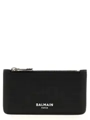 [Balmain] Balmain-Logo Purse Portafogli Nero-Uomo OS Black