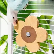 Parrot Chewing Toy Bird Chew Toy Wood Foraging Bite Flower Shape Rotatable Wood