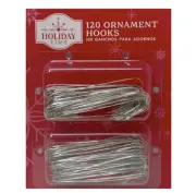 Holiday Time Christmas Tree Ornament Metal Hooks 120 Pack