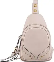 [Jessica Simpson] Walton Sling Crossbody Bag, Stylish Purse with Adjustable Strap & Pockets, Sandstone, Sandstone, One Size