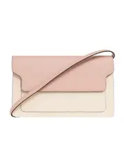 Trunk Clutch in pink white and beige saffiano leather One size Nude