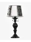 Table Lamp Wooden Black With Crystal And Lampshade