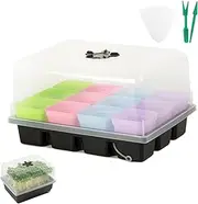 Seedling Tray, Greenhouse Propagation Kit, Energy-Efficient Gardening Supplies, Germination Starter with Drainage Bottom for Organic Farming