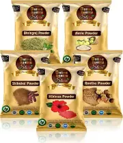 Amla Reetha Shikakai, Bhringraj and Hibiscus Powder for Hair, 200g