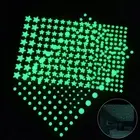 202pcs 3D Bubble Luminous Stars Dots Wall Sticker Glow In The Dark DIY Stick_ QF